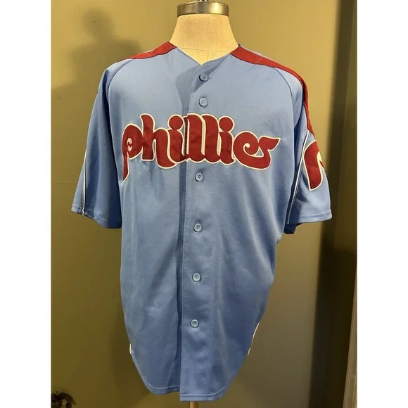 Majestic Philadelphia Phillies Mike Schmidt Cooperstown Collection Jersey Sz L - Picture 1 of 11